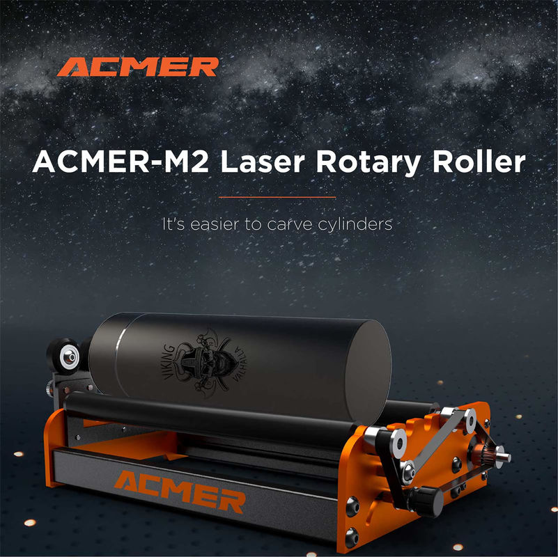 Acmer M2 เครื่องฉลากเลเซอร์ โรตารีโรลเลอร์ Y Axis โรตารี 360 องศา โรลเลเซอร์ Graveur