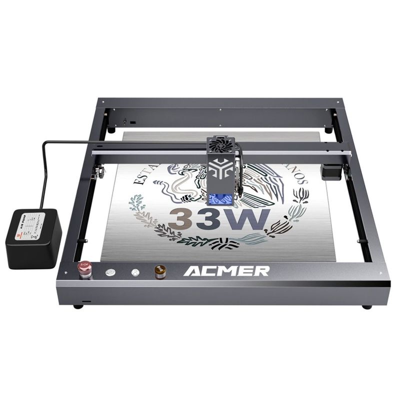 ACMER P2 33W เครื่องตัดเลเซอร์เครื่องฉลาก เครื่องฉลากเลเซอร์โต๊ะไม้และเครื่องตัด ความเร็วสูง 30000 มม / นาที
