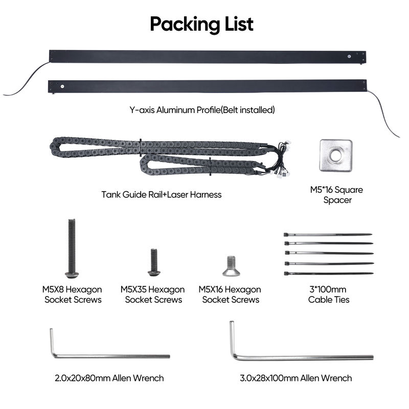 ACMER เครื่องฉลากเลเซอร์ P1 10W 20W Y-axis Extension Kit Y-axis พื้นที่ทํางานเพิ่มขึ้น 200%