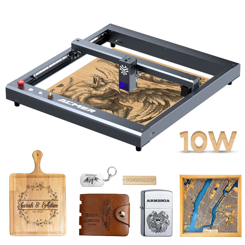 ACMER P2 10W ไดโอเดสเลเซอร์เครื่องฉลากและเครื่องตัด เครื่อง CNC ขนาด 600*650*170mm