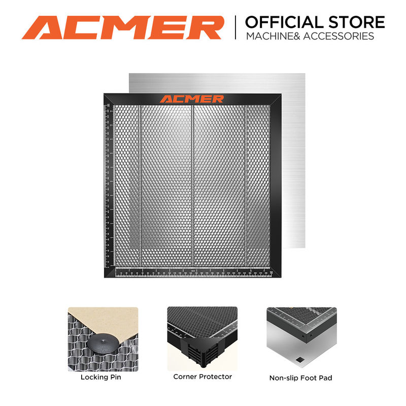 ACMER E10 เตียงผงผึ้งเลเซอร์ 440 * 440 มิลลิเมตร เตียงผงผึ้งพื้นผิวเรียบและมั่นคง