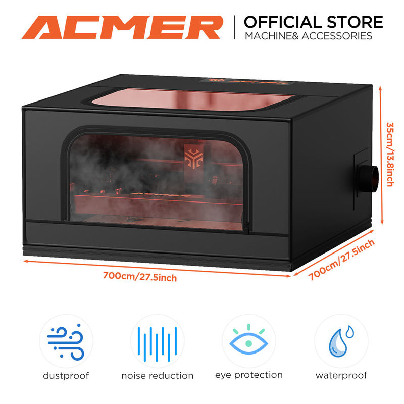 ACMER R10 การป้องกัน เครื่องฉลากเลเซอร์ กล่องกันไฟ กันฝุ่น กันควัน