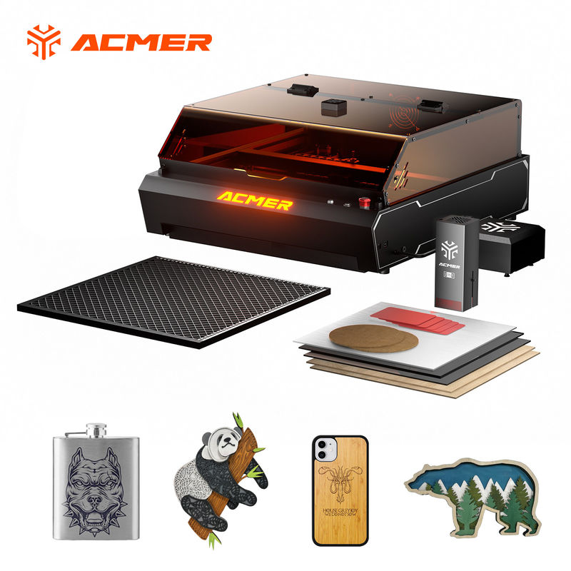 ACMER P3 เครื่องตัดเลเซอร์เจาะแม่น 96W IR Diode Laser 0.01mm ความแม่นยําของการเคลื่อนไหวสําหรับอะคริลิก