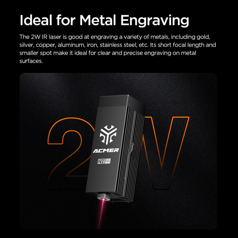ACMER P3 แหล่งเลเซอร์ IR 2w ไฟเบอร์เลเซอร์กรีเวอร์ 0.03 มิลลิเมตร สป๊อต ultra-fine สําหรับโลหะ พลาสติก หินอะคริลิค